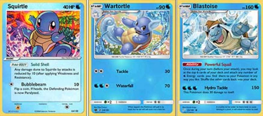 Pokémon - Carte (Carapuce | Carabaffe | Tortank)
