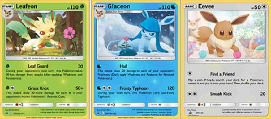 Pokémon - Carte (Phyllali | Givrali | Évoli)