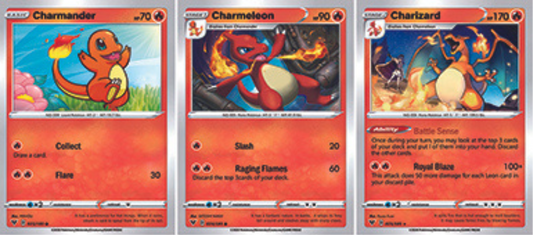 Pokémon - Carte (Salamèche l Reptincel l Dracaufeu)