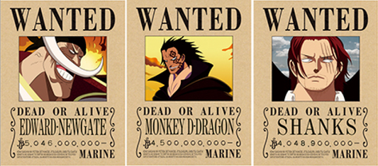 One Piece - Wanted (Barbe Blanche | Dragon | Shanks)